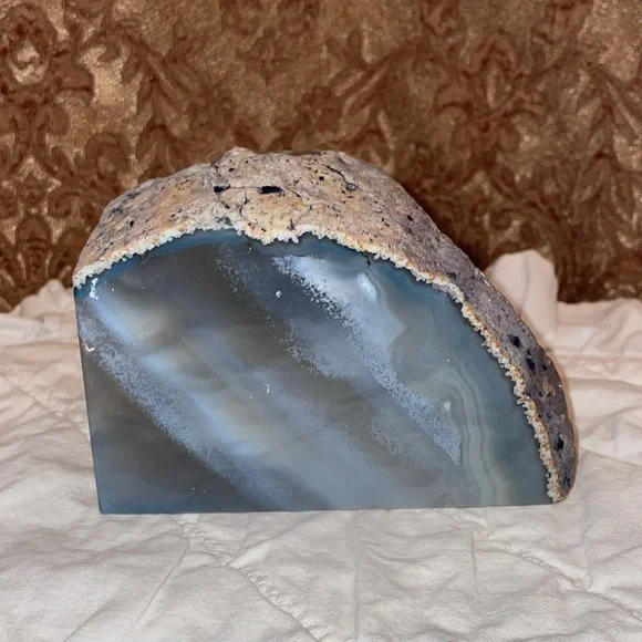 Vintage Blue & Gray Geode Slice agate. - Picture 3 of 6